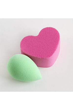 2 Adet Kalp Makyaj Süngeri Minik