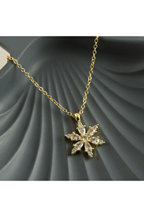 Lotus Zirkon Taşlı Yeni Sezon Kolye