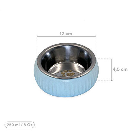 Mikopet Organik Seramik Mama Kabı Mavi