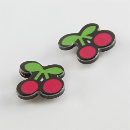 Kiraz Mıknatıslı Plastik Çocuk Küpesi