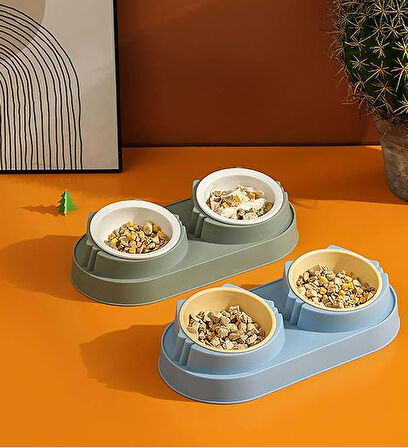 Mikopet Çift Bölmeli Mama ve Su Kabı