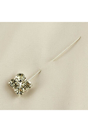 Kare Taşlı Eşarp İğnesi