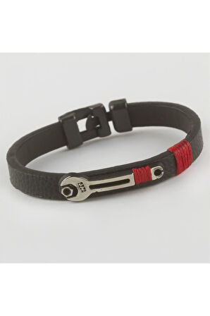 Anahtar Figürlü Kaliteli Suni Deri Bileklik