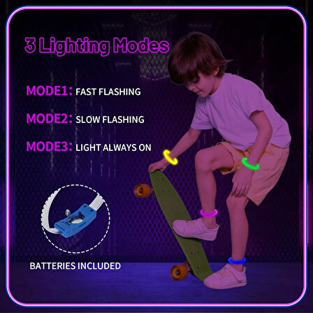 Festival &amp; Parti LED Bileklik 3 Farklı Mod Işıklı 1 Adet