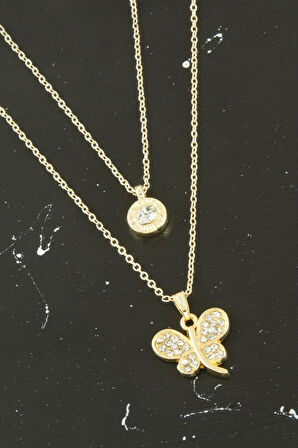 Kelebek Yeni Sezon İkili Kolye