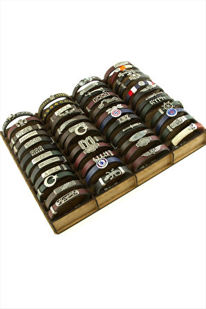 48 Adet Standlı Kaliteli Suni Deri Bileklik (Kampanyalı Fiyatı)