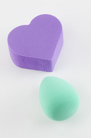 2 Adet Kalp Makyaj Süngeri