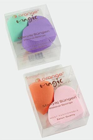 2 Adet Kalp Makyaj Süngeri