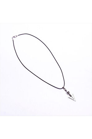 Ok Figürlü Kuru Kafa Vinlex Deri Kolye