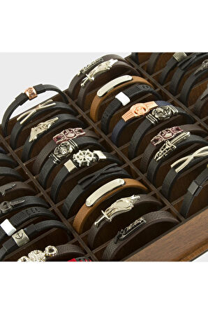 Standlı Kaliteli Suni Deri Toptan Bileklik 40 Adet