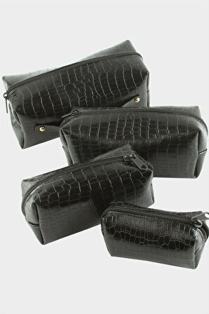 4 Adet El Tutmalı Makyaj Çantası