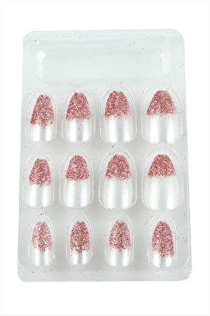 Simli Renkli Takma Tırnak