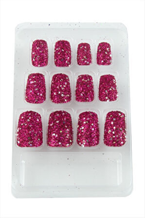 Simli Renkli Takma Tırnak