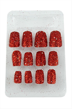 Simli Renkli Takma Tırnak