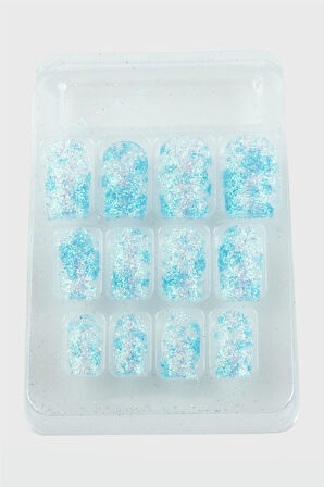 Simli Renkli Takma Tırnak