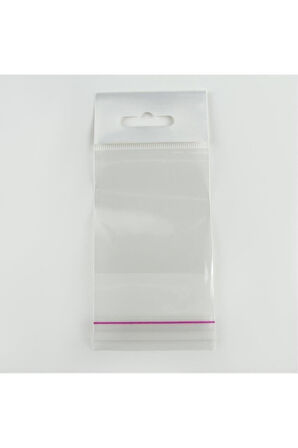 6*25 Yapışkanlı 1000 Adet Şeffaf Askılı Poşet