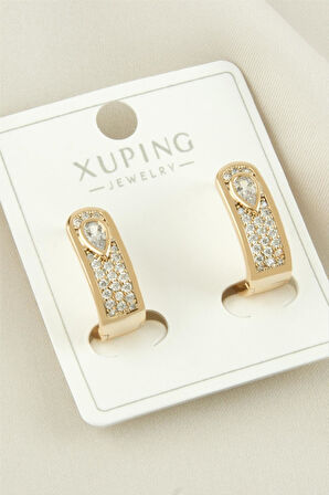 Xuping Damla Zirkon Taşlı Lüks Çelik Küpe