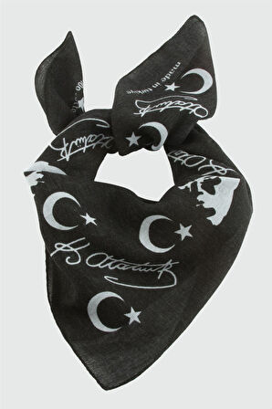 Ay Yıldız Atatürk Desenli Bandana 50*50