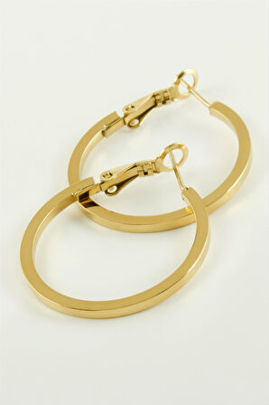 Ezme Halka Lüks Çelik Küpe 2,5 cm