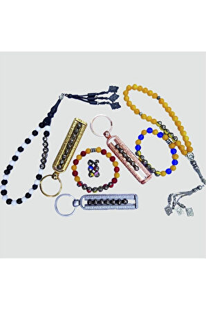 8 mm Harfli & Rakamlı Anahtarlık Bileklik Tesbih Seti