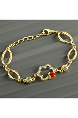 Uğur Böceği Taşlı Trend Bileklik