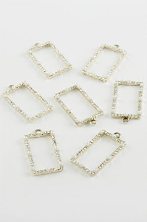 Kare Taşlı İnci Kolye Ucu Aparatı 1 Adet