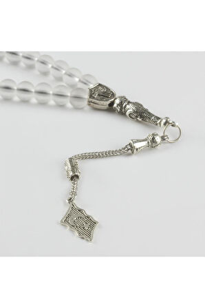 Mercan-Buzlu Kuvars Doğaltaş Tesbih 8 mm