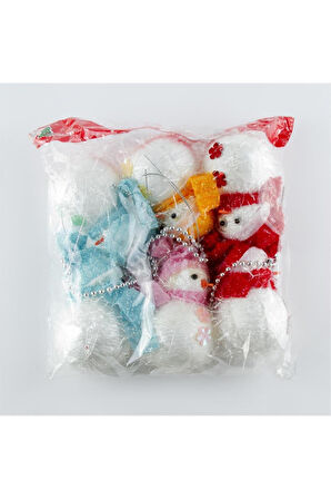 6'lı Kardan Adam Yılbaşı Ağaç Süsü 12 cm