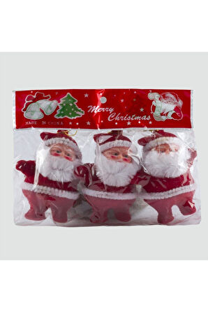 3'lü Noel Baba Yılbaşı Ağaç Süsü