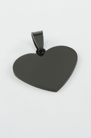 Kalp İsim Yazılabilir Çelik Kolye Ucu 3 cm