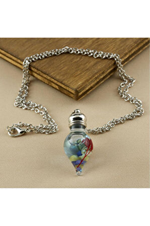 Sulu Çiçek Fanus Canlı Kolye