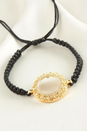 Çeyrek Altın Koyulabilir Makrome Örgülü Bileklik