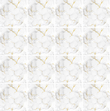 DecoHandy  Pvc Yer Karosu 30x30cm 4'lü Paket - Mermer Desenli Beyaz  0,36m2