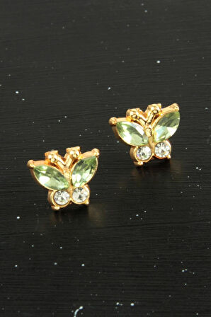 Kelebek Taşlı Minik Küpe