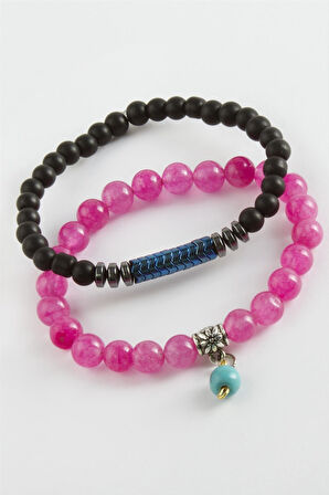 2 Adet Hematit Ceyt Doğaltaş Bileklik