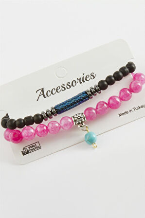 2 Adet Hematit Ceyt Doğaltaş Bileklik