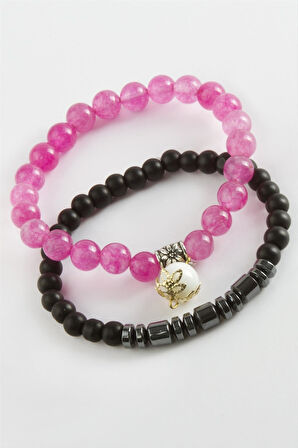 2 Adet Hematit Ceyt Doğaltaş Bileklik