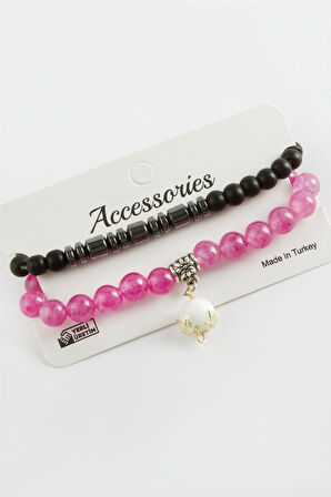 2 Adet Hematit Ceyt Doğaltaş Bileklik