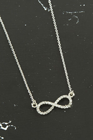 Sonsuzluk Zirkon Taşlı Trend Kolye