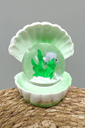 Balık İstiridye Işıklı Kar Küresi Orta