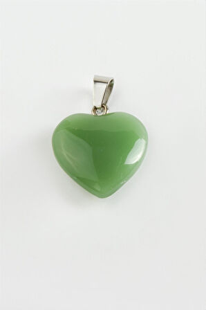 Yeşim Kalpli Doğaltaş Kolye Ucu