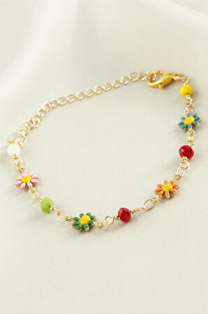 Papatya Kristal Mineli Bileklik