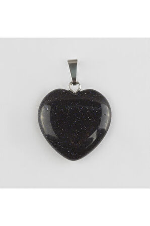 Lacivert Yıldız Kalpli Doğaltaş Kolye Ucu