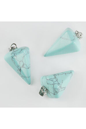 Turkuaz Pandül Doğaltaş Kolye Ucu