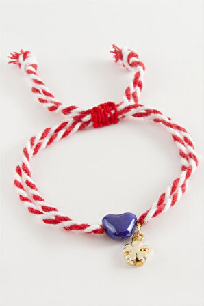 Kalp Porselen Marteniçka İp Bileklik