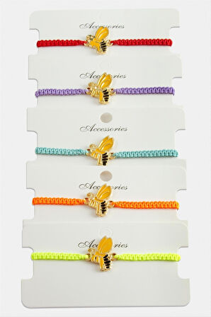 Arı Makrome Örgülü Bileklik