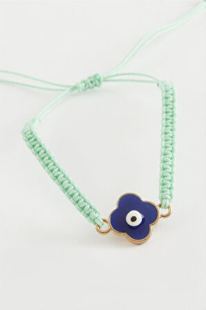 Çiçek Nazar Makrome Örgülü Bileklik