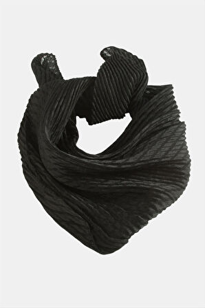 Zr Siyah Renkli Pliseli Fular 50 cm