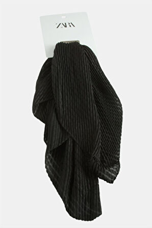 Zr Siyah Renkli Pliseli Fular 50 cm
