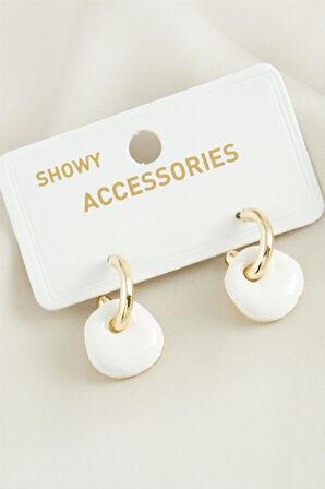 Yuvarlak Trend Mineli Küpe